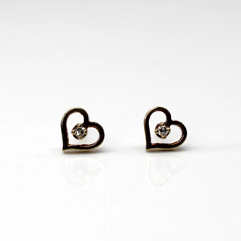 Minimalist Stud Earrings with Simplicity -Diamond Heart Stud Earrings | 0.03ctw |