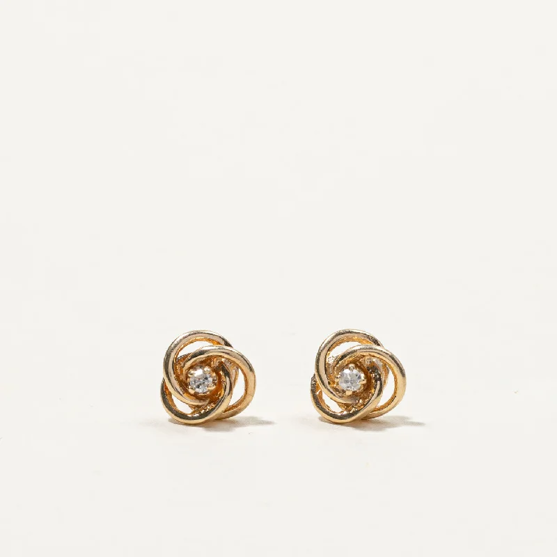 Stud Earrings for Mother's Day -Diamond Knot Stud Earrings | 0.03ctw |