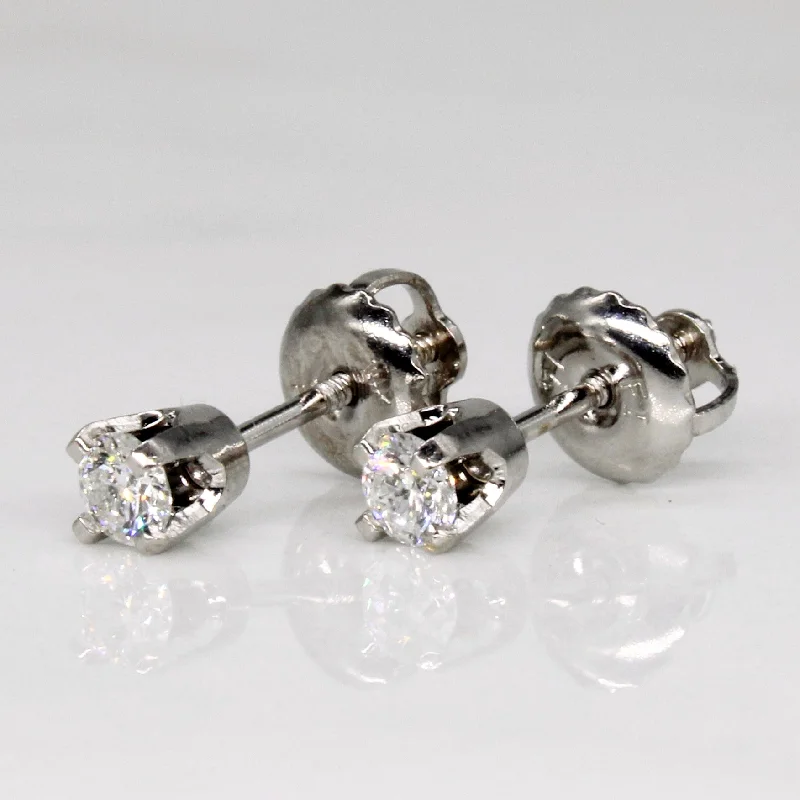 Stud Earrings with Leaf Motifs -Diamond Stud Earrings | 0.18ctw |