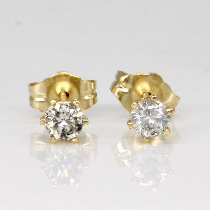 Stud Earrings with Embossed Patterns -Diamond Stud Earrings | 0.27ctw |