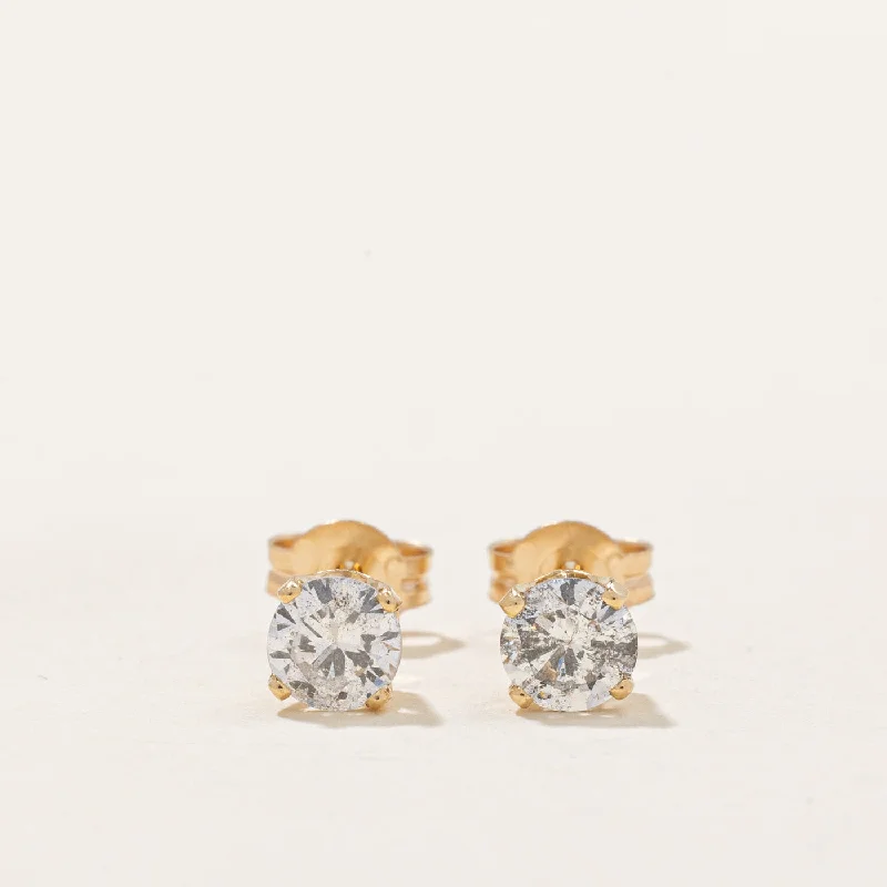 Hippie Stud Earrings with Beads -Diamond Stud Earrings | 0.60ctw |