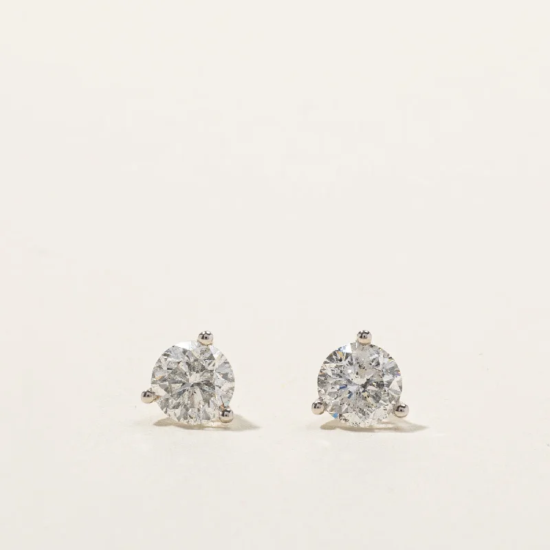 Multi Stud Earrings with Chains -Diamond Stud Earrings | 1.51ctw I2 G/H |