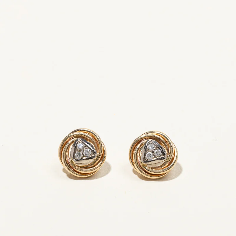 Stud Earrings with Etching -Diamond Swirl Stud Earrings | 0.24ctw |