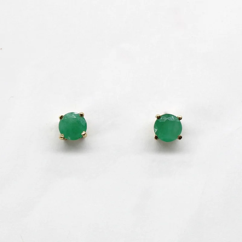 Stud Earrings with Animal Motifs -Emerald Stud Earrings | 0.90ctw |