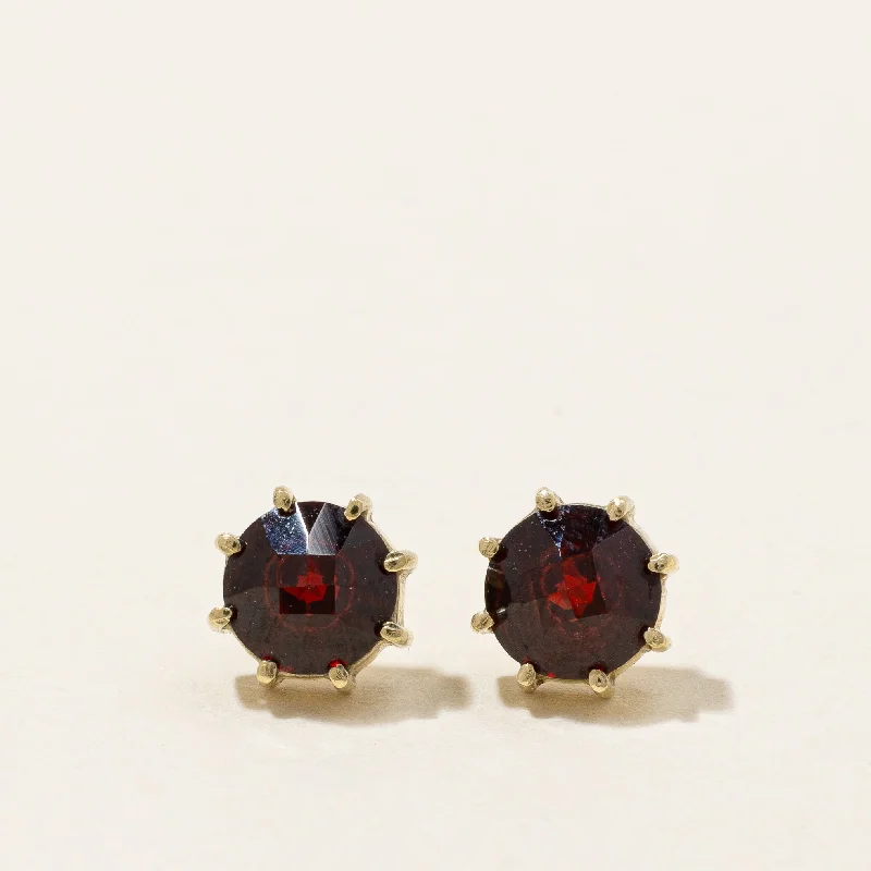 Screw Back Stud Earrings for Security -Garnet Stud Earrings | 1.60ctw |