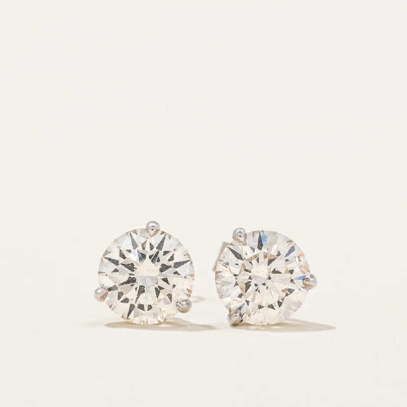 Stud Earrings with Gemstones and Beads -GIA Certified Diamond Stud Earrings | 2.12ctw |