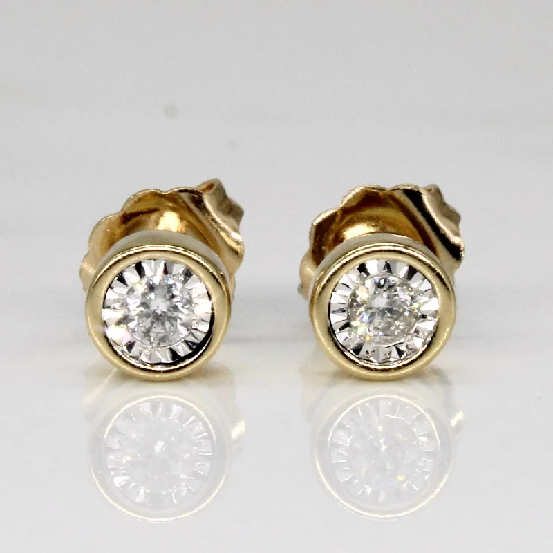 Stud Earrings for Everyday Glamour -Illusion Set Diamond Stud Earrings | 0.10ctw |