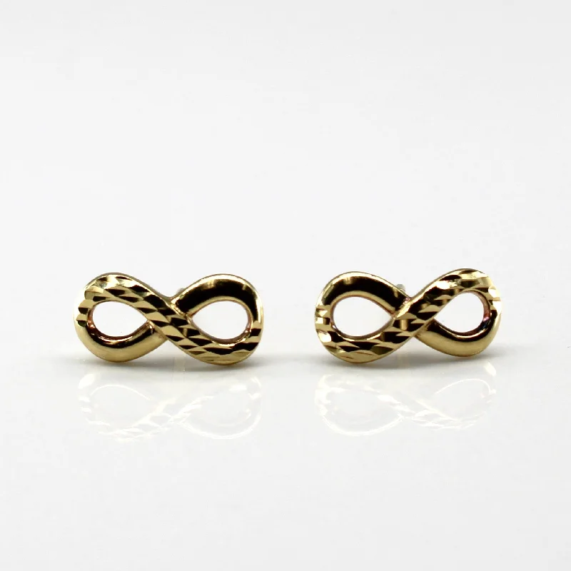 Stud Earrings with Filigree -Infinity Gold Stud Earrings