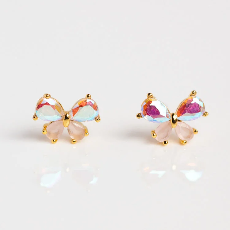 Gold Stud Earrings for Women -Kaleidoscope Butterfly Stud Earrings