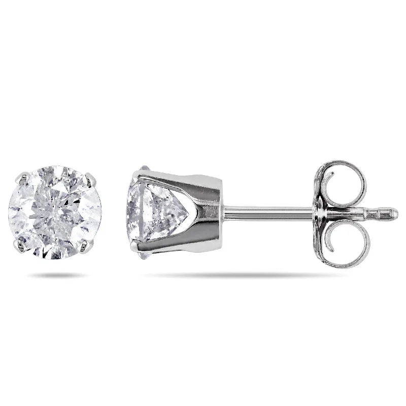 Stud Earrings with Crown Designs -Mimi & Max 1ct TW Diamond Stud Earrings in 14k White Gold