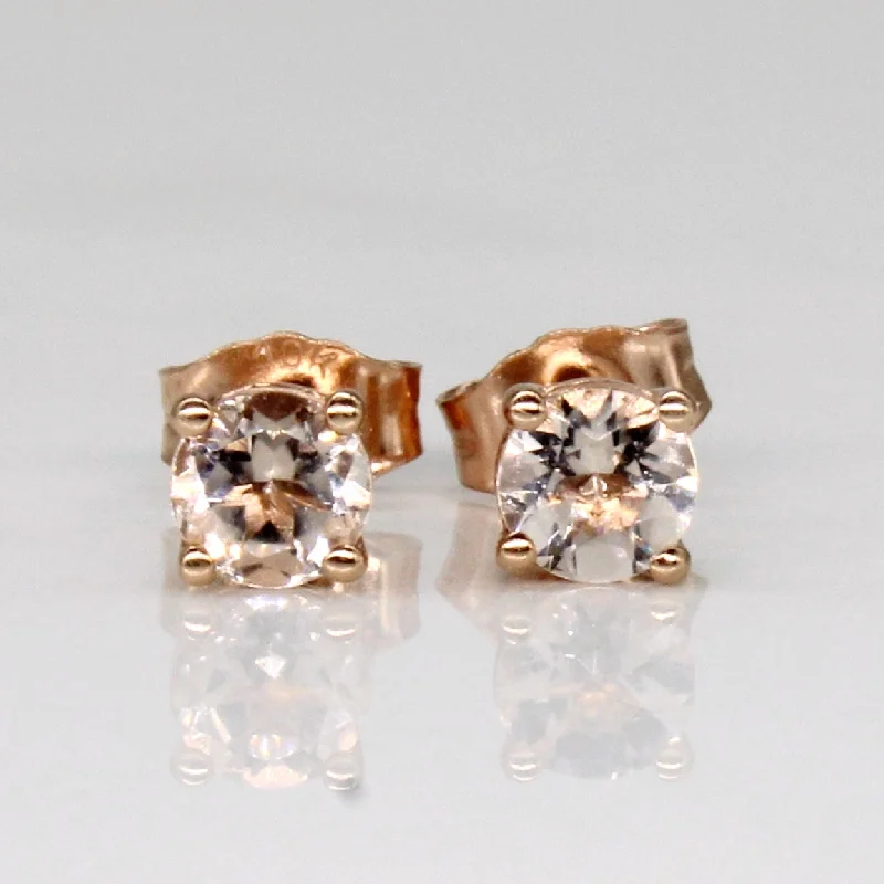 African Stud Earrings with Culture -Morganite Stud Earrings | 0.36ctw |