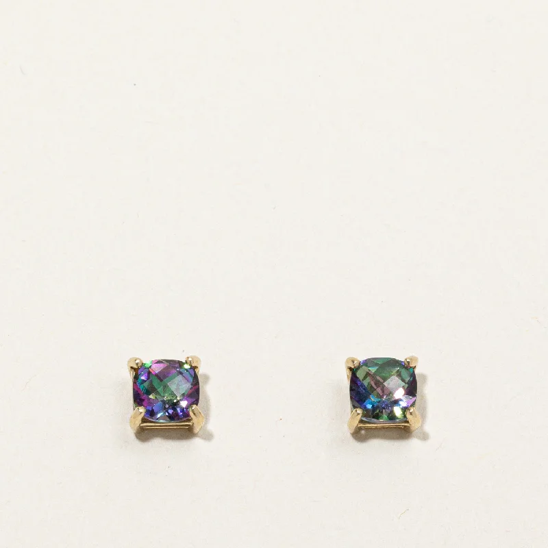 Lead Free Stud Earrings for Health -Mystic Topaz Stud Earrings | 1.20ctw |