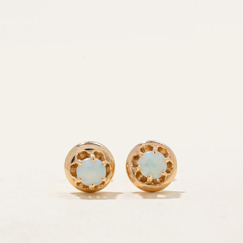 Waterproof Stud Earrings for Outdoor -Opal Stud Earrings | 0.20ctw |