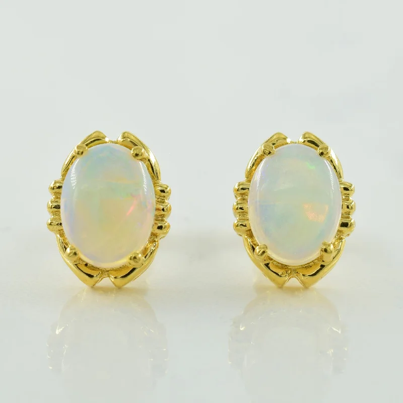 Stud Earrings for Bridesmaids Look -Opal Stud Earrings | 1.40ctw |