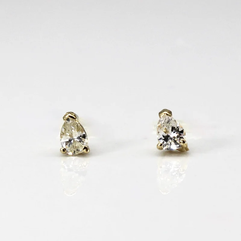 Oval Stud Earrings for Grace -Pear Diamond Stud Earrings | 0.28ctw |