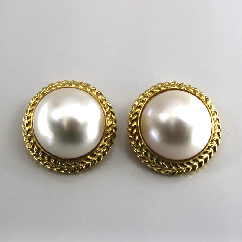 Stud Earrings with Rhinestones -Pearl Clip Backing Stud Earrings