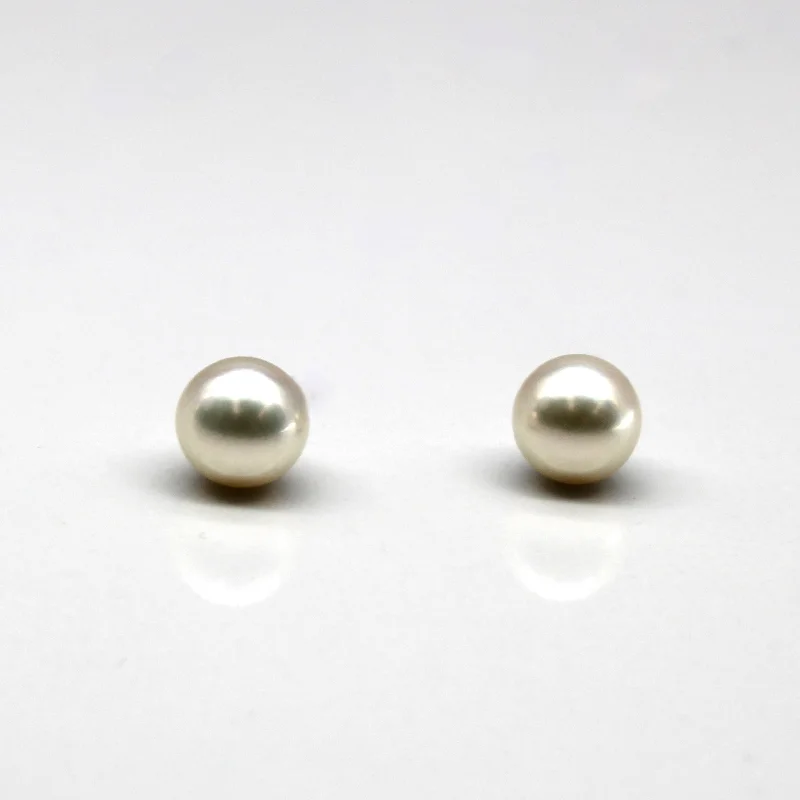 Screw Back Stud Earrings for Security -Pearl Stud Earrings