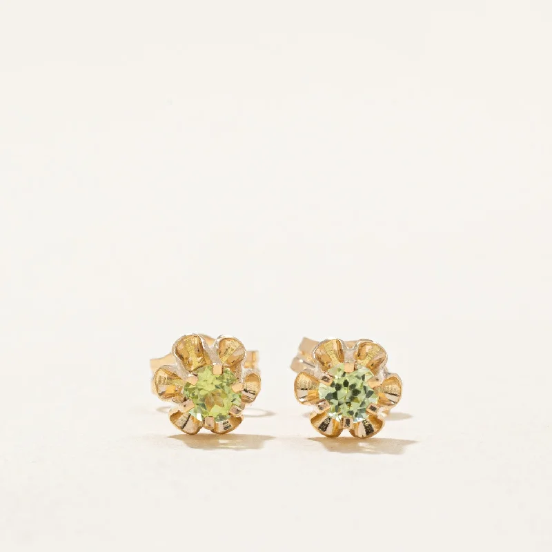 Lightweight Stud Earrings for All Day -Peridot Stud Earrings | 0.20ctw |