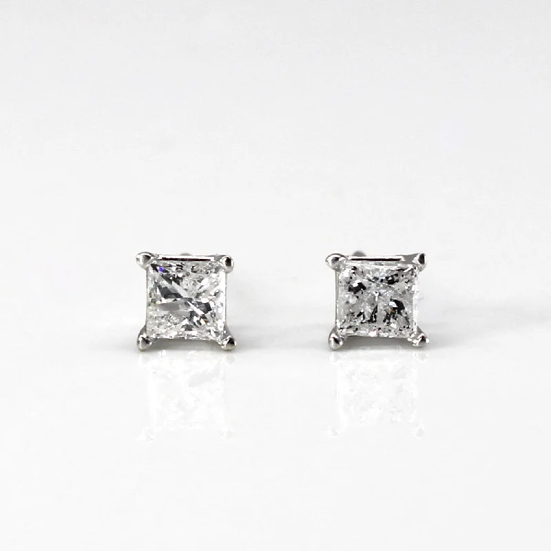 Star Shaped Stud Earrings for Charm -Princess Diamond Stud Earrings | 0.46ctw |