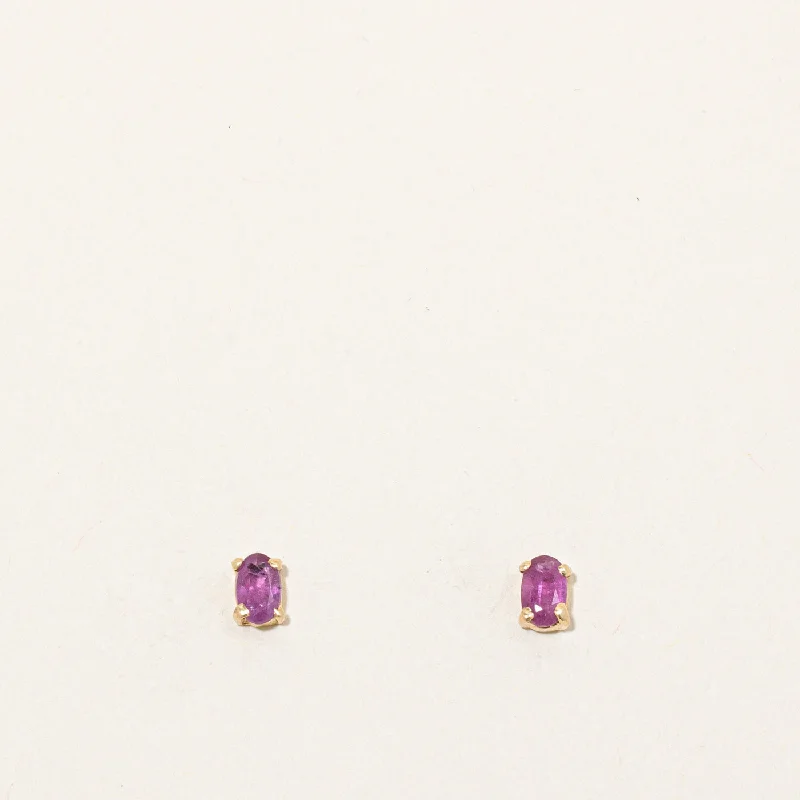 Hippie Stud Earrings with Beads -Ruby Stud Earrings | 0.50ctw |