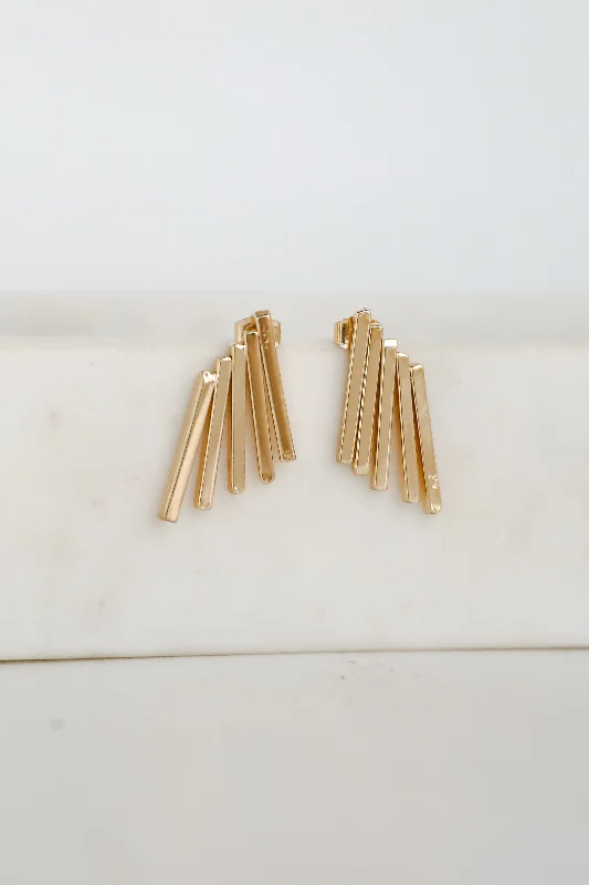 Star Shaped Stud Earrings for Charm -Ruth Gold Bar Stud Earrings