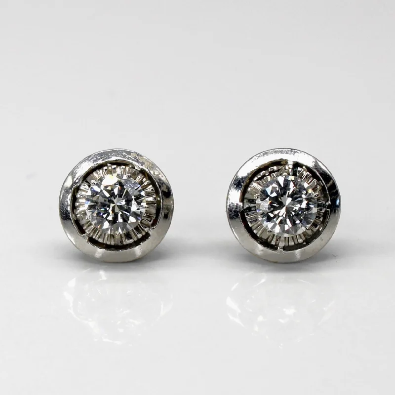 Diamond Stud Earrings for Luxury -Solitaire Diamond Stud Earrings | 1.08ctw VS1/VS2 K/L I/J |