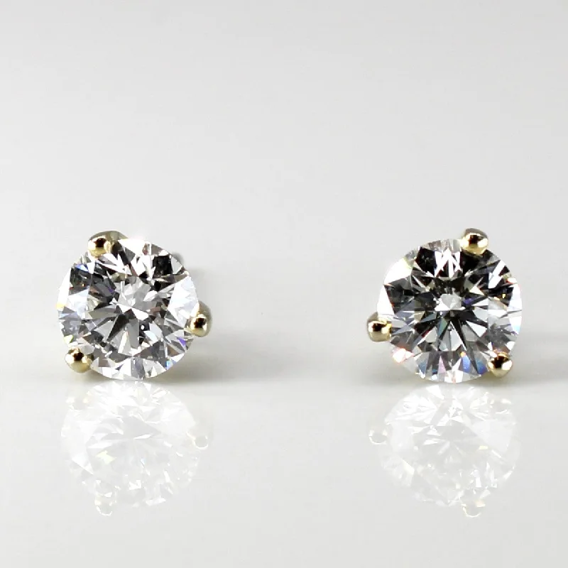 Square Stud Earrings for Modern -Solitaire Diamond Stud Earrings | 2.00ctw |