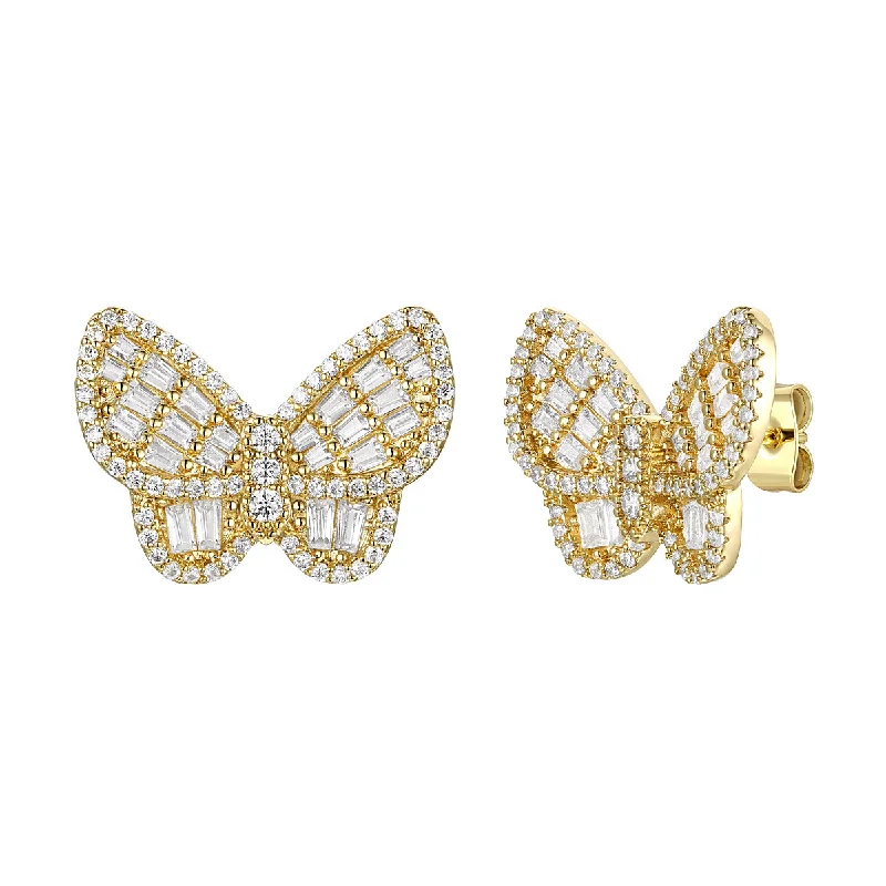 Leverback Stud Earrings for Comfort -Louise Butterfly Soulmate Stud Earrings