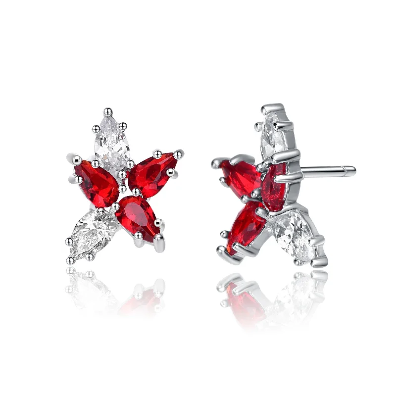 Lierre Red Jasmine Stud Earrings