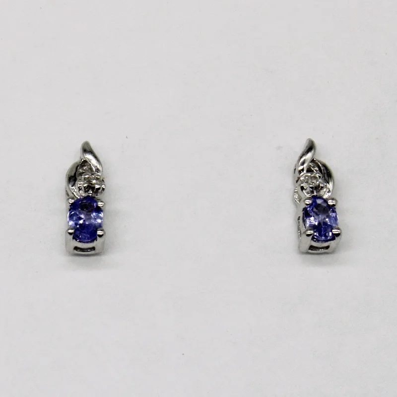 Stud Earrings with Animal Motifs -Tanzanite & Diamond Stud Earrings | 0.17ctw, 0.01ctw |