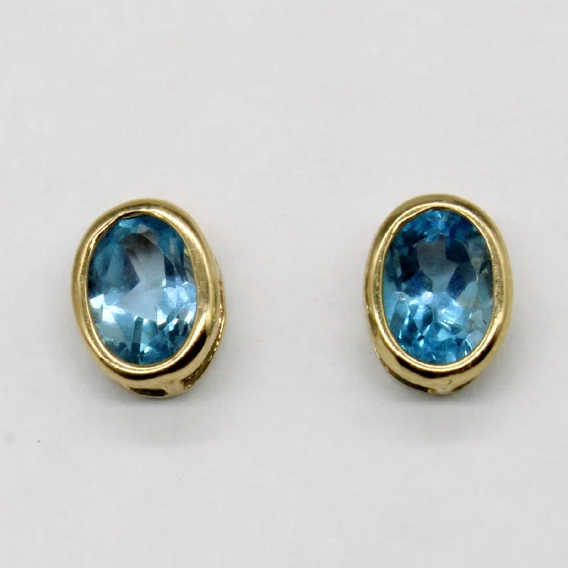 Magnetic Closure Stud Earrings for Easy -Topaz Stud Earrings | 1.40ctw |