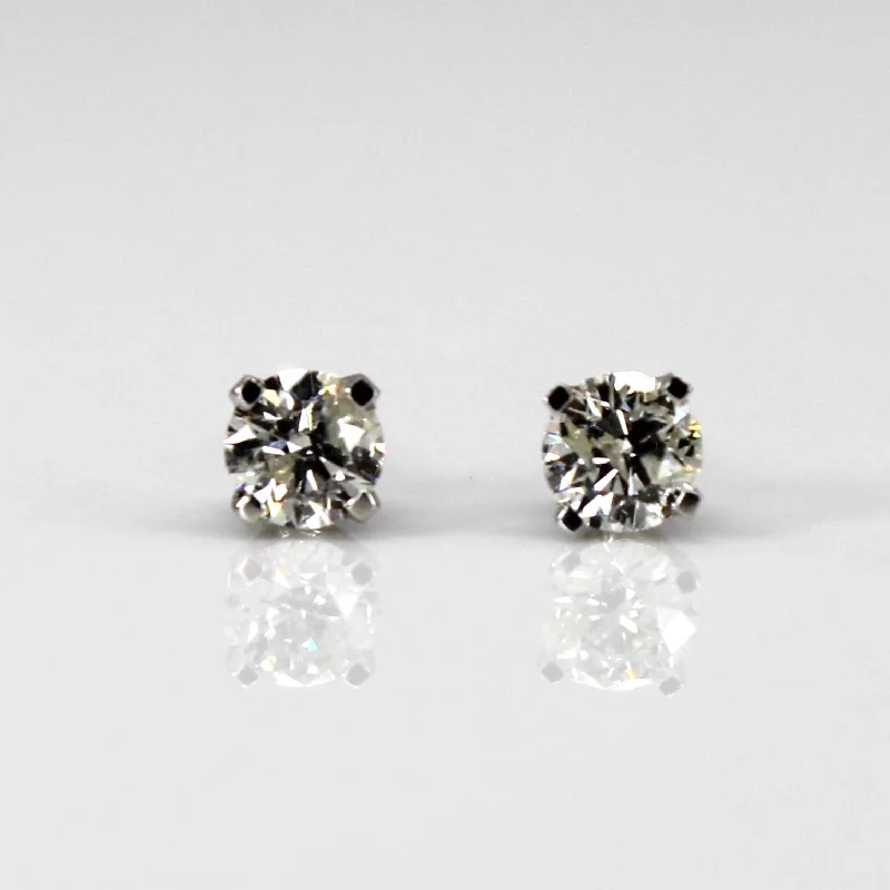 Stud Earrings with Symbolic Elements -White Gold Diamond Stud Earrings | 0.62ctw |