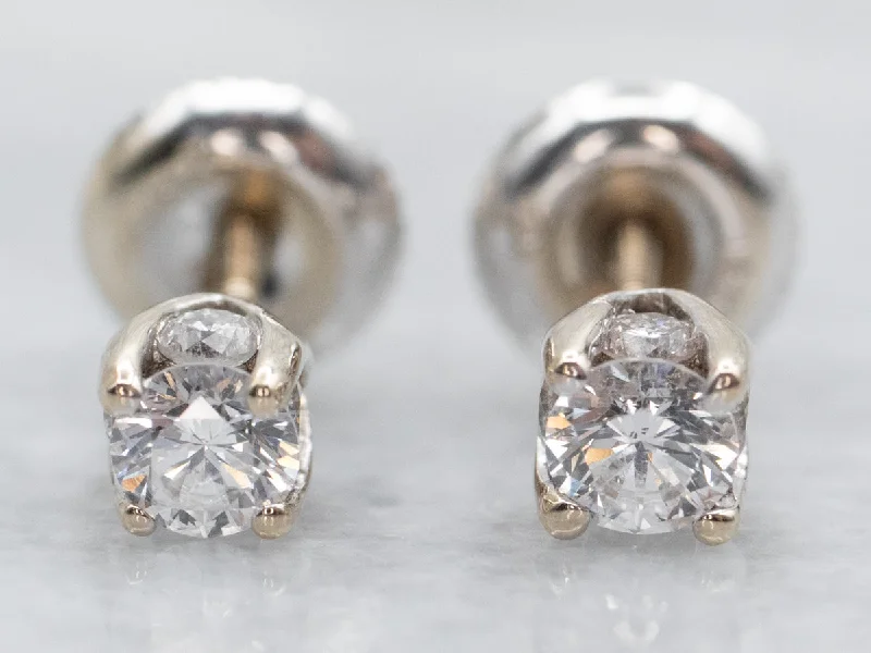 Stud Earrings for Everyday Glamour -Screw Back Diamond Stud Earrings