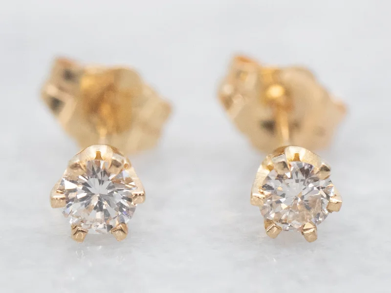 Oval Stud Earrings for Grace -Six Prong Diamond Stud Earrings