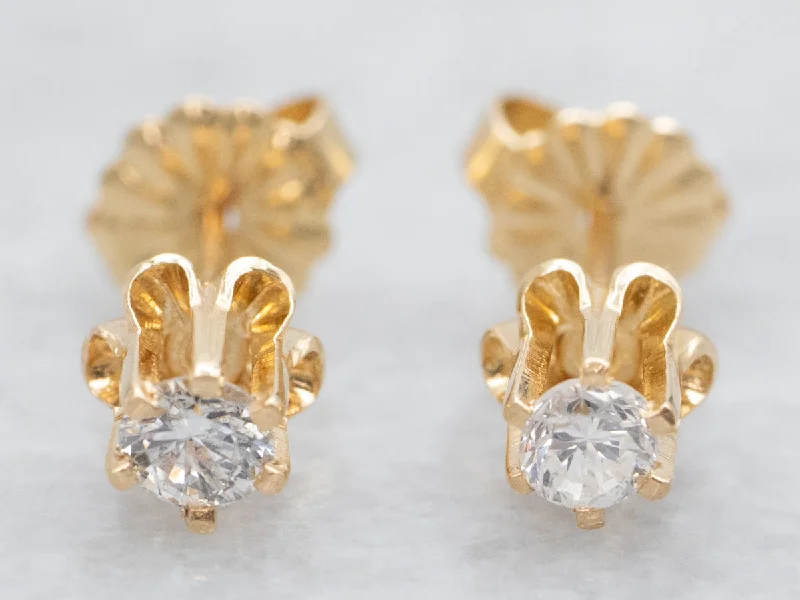 Stud Earrings for Evening Gown -Buttercup Set Diamond Stud Earrings