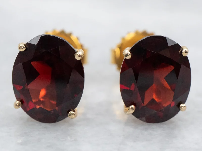 African Stud Earrings with Culture -Garnet Stud Earrings