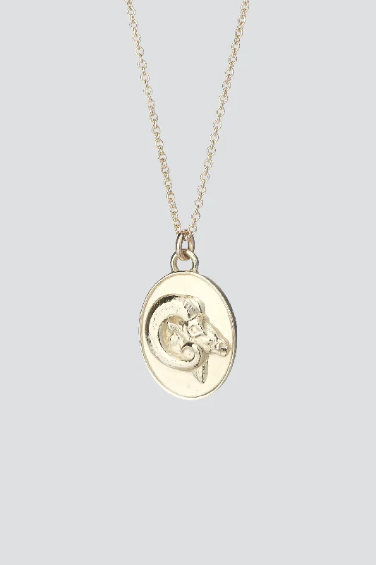 Stunning necklaces and pendants with aquamarine stones for a serene effect-Gold Aries Necklace