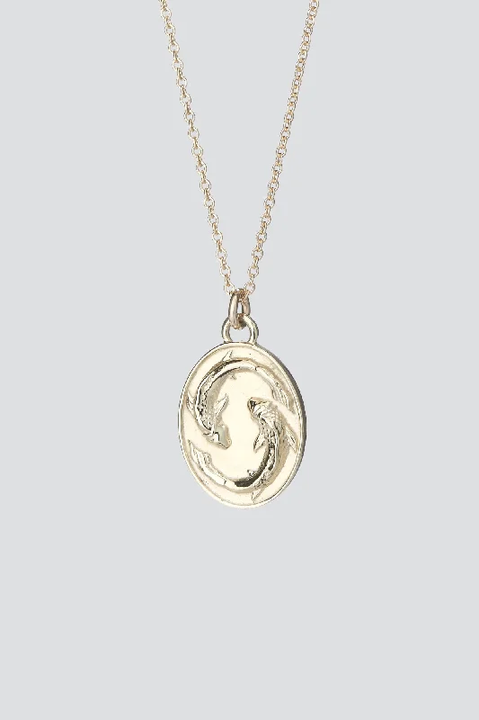 Necklaces and pendants with abstract shapes for a modern, creative appearance-Gold Pisces Necklace