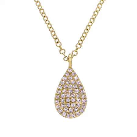 Best necklaces and pendants with black diamonds for an edgy, bold statement-14k Yellow Gold Teardrop Cluster Pendant