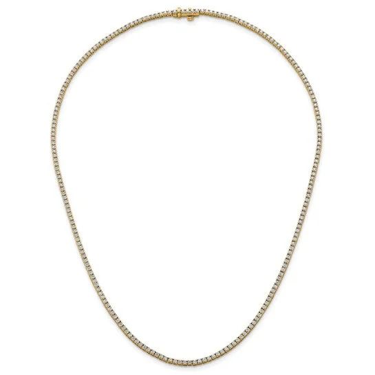 Best necklaces and pendants with art deco elements for a vintage, glamorous design-14K Yellow Gold Laboratory Grown 4.5ct Diamond Tennis Necklace