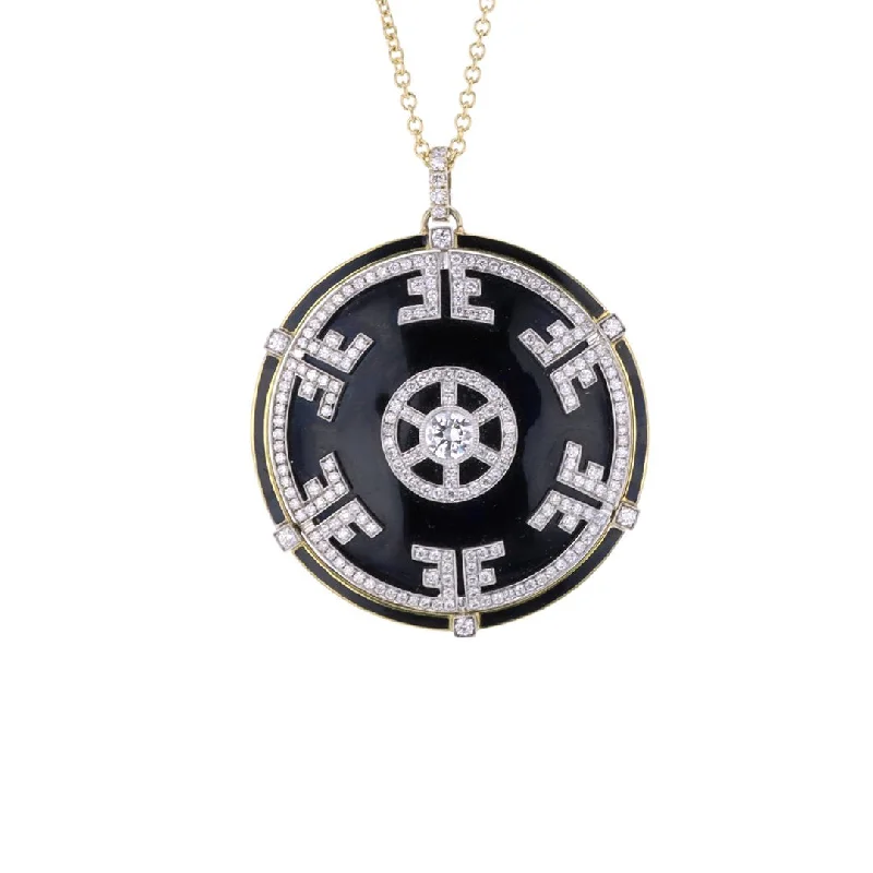 Simple necklaces and pendants with bar pendants for a sleek modern design-2.0 ctw Diamond Enamel Pendant