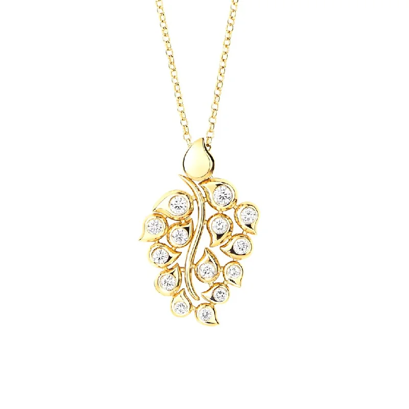 Best necklaces and pendants with sterling silver for an affordable yet stylish choice-2.10 ctw Diamond Leaf Pendant