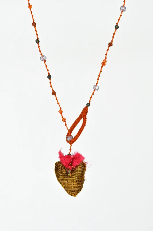 Best necklaces and pendants with gemstone clusters for a bold and colorful effect-Heart Necklace with Venetian Beads