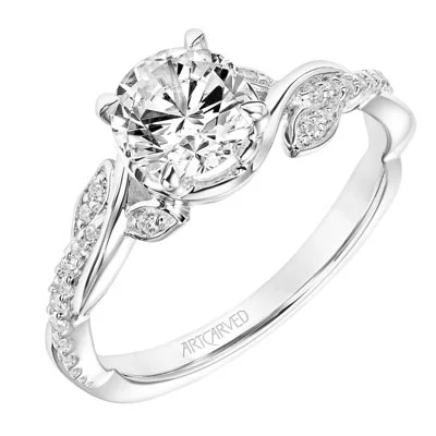 Women’s rings with eternity knot for love -Artcarved Petaluma Diamond Engagement Ring Setting in 14kt White Gold (1/7ct tw)