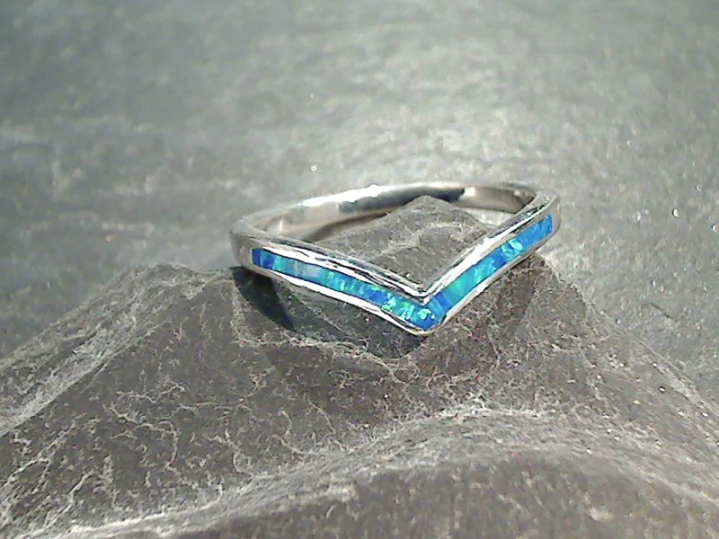 Women’s rings with starburst sapphire for radiance -Size 4.5 Lab Created Opal, Sterling Silver Ring