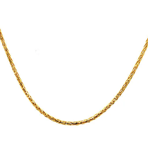 Best necklaces and pendants with intricate beadwork for a bohemian-inspired look-14K Yellow Gold Wheat Chain