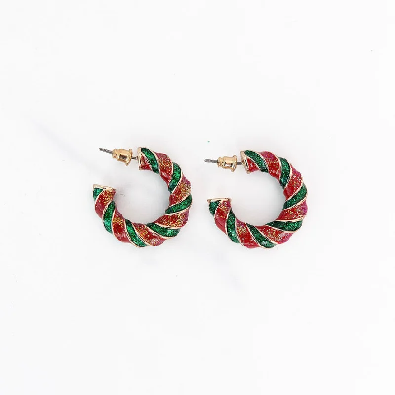 Best necklaces and pendants with matching earrings for a coordinated, elegant look-Green and Red Twist Hoops