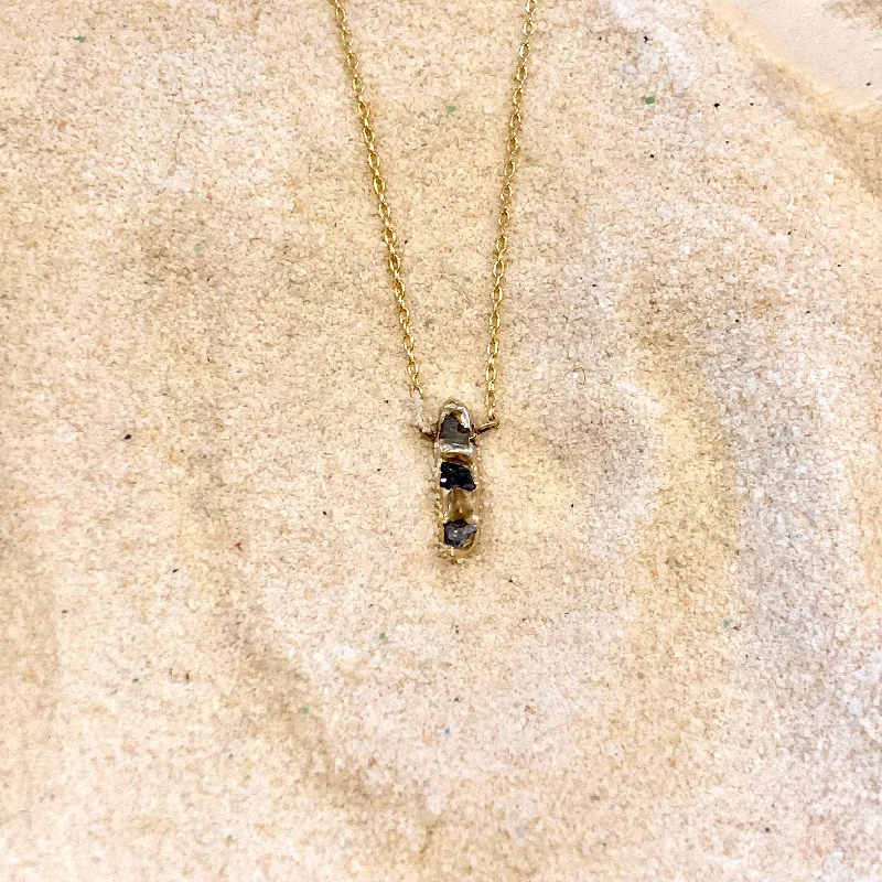 Elegant necklaces and pendants with gold chains for a chic, timeless appearance-Cobblestone 14K Gold and Raw Sapphires Necklace