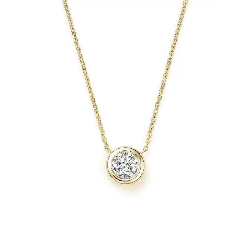 Necklaces and pendants with personalized charms for a custom piece of jewelry-Roberto Coin Diamonds by the Inch Diamond Bezel Necklace in 18K Yellow Gold