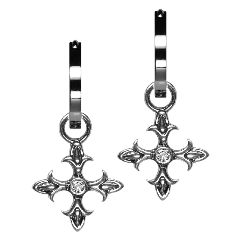 Unique necklaces and pendants with vintage-inspired designs for timeless appeal-CROSS FLEURY SILVER CHARMS